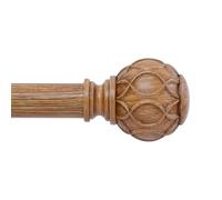 HTZON Wood Curtain Rods 72 to 144 Inch,1 Inch Adjustable Long Curtain Rod,Netted Wooden Window Drapery Rods,Farmhouse Rustic Heavy Duty Drapery Rod,Brown Wood Grain Decorative Drapery Pole 72-144"