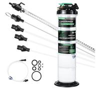 HTZSSON 9.5 L Manual Pneumatic Fluid Extractor, Oil Change Vacuum Pump Extractor with 4 Tubes and A Brake Bleeding Hose for Automotive, Boats