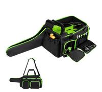 HTZSSON Chainsaw Carrying Case, Compatible with Greenworks, EGO, Dewalt, 14 & 16 & 18 Inch Cordless Chainsaws, Black with Green