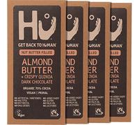 Hu Almond Butter and Crispy Quinoa Dark Chocolate Bar, 4 x 60 g - Vegan & Paleo Friendly