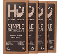 Hu Simple Dark Chocolate Bar, 4 x 60 g - Vegan & Paleo Friendly