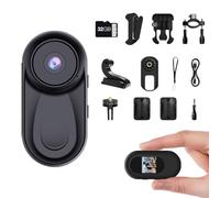 Hu7ken Thumb Action Camera 1080P Kit with 32G SD Card, Portable Mini Vlogging Cameras Hands-Free POV HD Small Camera 120° Wide Angle for Motorcycle, Cycling, Running Daily Vlog, Outdoor Sports(Black)