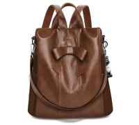 HUA ANGEL Anti-Theft Soft Leather Backpack Shoulder Bag Women Ladies City Backpacks Casual Daypacks with Multi Pocket For Working Shopping Travelling