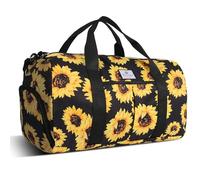 HUA ANGEL Sports Bag Men Women Gym Bag with Shoe Compartment & Wet Compartment 25L Waterproof Duffel Bag Lightweight Bag for Travel Fitness Swimming Training Weekender Football Yoga Sauna, Yellow