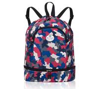 HUA ANGEL Unisex Drawstring Backpack Sports Gym Bag Drawstring Bag Weekend Daypack with Shoe Compartment for Women Men Basketball Football Outdoor Fitness Yoga Swimming Beach