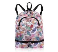 HUA ANGEL Unisex Drawstring Backpack Sports Gym Bag Drawstring Bag Weekend Daypack with Shoe Compartment for Women Men Basketball Football Outdoor Fitness Yoga Swimming Beach