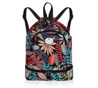 HUA ANGEL Unisex Drawstring Backpack Sports Gym Bag Drawstring Bag Weekend Daypack with Shoe Compartment for Women Men Basketball Football Outdoor Fitness Yoga Swimming Beach