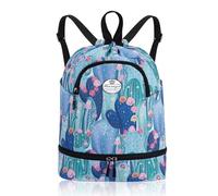HUA ANGEL Unisex Drawstring Backpack Sports Gym Bag Drawstring Bag Weekend Daypack with Shoe Compartment for Women Men Basketball Football Outdoor Fitness Yoga Swimming Beach