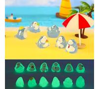 HUA JET 12 Pcs Mini Resin sharks Glow in the Dark Tiny sharks Figures for Miniature Fairy Gardens, Micro Landscapes, Aquariums, Bonsai & Fish Tank Decorations