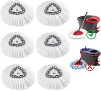 HUA JET 6 Pack Mop Heads Replacement for Vileda Swivel Mops - Microfiber Spin Mop Refills Compatible with Vileda Triangle Mops, Deep Cleaning & Machine Washable Replacement Heads