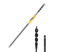 HUAALIUCHE 36" Flexible Installer Drill Bit for Pulling Wires in Walls, Ceilings, and Sidewalks, 1/2" Auger with Screw Point & Fish Eye, 3/16" 3-Flat Shank for Wood & Conduits, with Storage Tube