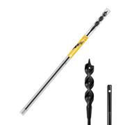 HUAALIUCHE 36" Flexible Installer Drill Bit for Pulling Wires in Walls, Ceilings, and Sidewalks, 3/4" Auger with Screw Point & Fish Eye, 1/4" 3-Flat Shank for Wood & Conduits, with Storage Tube
