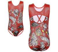 HUAANIUE Girl Gymnastics Leotard Sleeveless Diamond Splice Leotard Long Ballet Dancing Dress Sportwear 3-12Y Athletic Ballet Kids Aerobics Costume Dancewear(RedCat,8A)