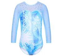 HUAANIUE Girl Gymnastics Leotard Sleeveless Diamond Splice Leotard Long Ballet Dancing Dress Sportwear 3-12Y Athletic Ballet Kids Aerobics Costume Dancewear