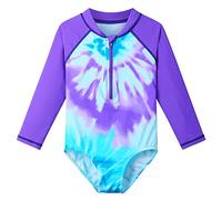 HUAANIUE Girls UPF 50+ UV One Piece Swimwear Kids Bodysuit Beachwear with Ziper Surfing Pink Swimming Children Bathing Costume 4-11 Years