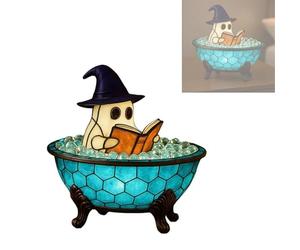 HUAANYA Ghost Bubble Bath Lamp, Halloween Ghost Night Light, Halloween Decor, Light Up Ghost Kit, Ghost-Themed Bathtub Accent Lamp for Halloween Party Decorations