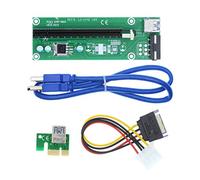 HUABAN 1 Pack PCE164P-NO3 PCI-E 1X to 16X VER003 Riser Card Extender + 15Pin SATA to 4Pin IDE Power Cord 60cm USB 3.0 Cable