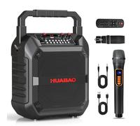 HUABAO Karaoke Machine with Wireless Microphone, Portable Bluetooth Speaker for Adults & Kids, PA System with Remote Control, TF Card, USB, FM, AUX for Party, Home & Outdoor