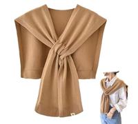huablo Women's Fashion Knitted Shawl - Khaki Sweater Shawl for Air-Conditioned Rooms, Khaki, One Size