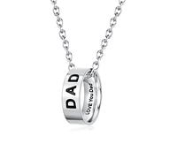 HUABOLA CALYN Stainless Steel Necklace For Men, Customized Gifts for Dad from Daughter, Ideal Birthday Christmas Valentines Gifts for Dad
