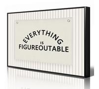 Huabsad Everything Is Figureoutable Quotes Poster, Nursery Canvas Wall Art, Positive Uplifting Kids Room Print, Minimal Striped Inspirational Art Painting for Office Wall Decor 8x12in Unframed