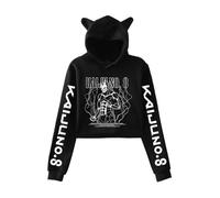 Huacaiyu Anime Kaiju No.8 Hoodies Crop Top Kafka Soshiro Mina Hip Hop Streetwear Cropped Sweatshirt Outfit Fashion Crewneck Hooded