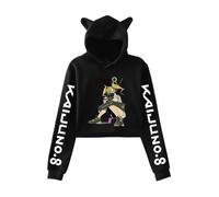 Huacaiyu Anime Kaiju No.8 Hoodies Crop Top Kafka Soshiro Mina Lightweight Cropped Sweatshirt Long Sleeve Crewneck Hooded
