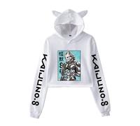 Huacaiyu Anime Kaiju No.8 Hoodies Crop Top Kafka Soshiro Mina Lightweight Cropped Sweatshirt Long Sleeve Crewneck Hooded