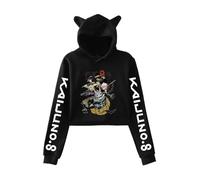 Huacaiyu Anime Kaiju No.8 Hoodies Crop Top Kafka Soshiro Mina Lightweight Cropped Sweatshirt Long Sleeve Crewneck Hooded