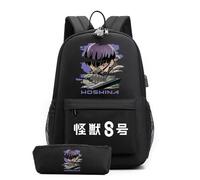 Huacaiyu Anime Kaiju No.8 School Bag College Backpack Anti Theft Travel Daypack with Pencil Case Kafka Soshiro Mina Large Bookbags for Teens Girls Boys