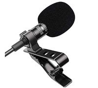 HUACAM 3 Pcs Lavalier Lapel Microphone, 3.5mm Clip on Lav Mic, Omnidirectional Condenser Microphone for Computer Laptop Phone, Mini Hands-Free Recording Mic for Vlog YouTube Interview Blog