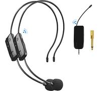 HUACAM Two Person Wireless Microphone System, One for Two Portable Headphones for Voice Amplifier, PA System, Teacher, Fitness Instructor