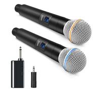 HUACAM Wireless Handheld Microphone, UHF, 200 Feet, 2 Channels, Metal, Karaoke, Weddings, Parties, DJ, Speeches