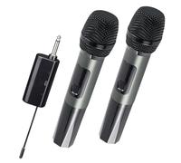 HUACAM Wireless Microphone, U-Band Adjustable Frequency Metal Handheld Microphone with Rechargeable Receiver, Suitable for Karaoke, Singing, Parties, Weddings, etc DJ、 Speech, 200 feet, Black