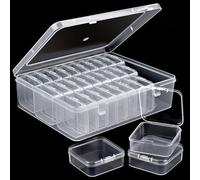 Huacan 30 Grid Diamond Painting Storage Containers, Transparent Bead Organizer Stackable Plastic Diamond Art Storage Boxes for DIY Crafts, Jewelry, Fuse Beads Accessories