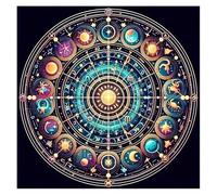 Huacan Cross Stitch Set Pre-Printed Mandala Embroidery 11 Thread Embossed Embroidery Kit for Adults Beginners Older 40 x 40 cm