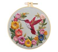 Huacan Embroidery Kit for Beginners Adults Includes Stamped Flower Pattern, Hoop, Color Threads,Tools,Easy to Follow Instruction