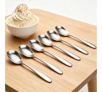 Huacan stainless steel spoon square flat bottomed ice cream spoon 6pcs