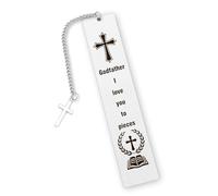 Huaceary Bookmark Godfather Gifts for Godfather Proposal Valentines Day Christian Gifts for Men Godfather Birthday Presents Christening Holy Communion Gift Religious Baptism Catholic Christmas