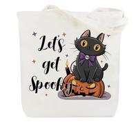 Huaceary Halloween Bags for Sweets Halloween Gifts Bags Trick or Treat Bag Bucket Treat Bag Adults Men Canvas Tote Bag for Women