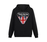 Huachenyu Vintage Triumph Fashion Men's Black Hoodies Unisex Pullover Sweatshirts 3XL