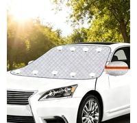 HuaCommerce Car Windscreen Cover, All-Weather Sun Shade with 9 Magnets and 2 Straps for SUV - 160x116cm