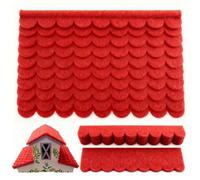 HuaCommerce Pack of 32 Self-Adhesive Roofing Felt for Bird House, Roof Shingles in Red (30 x 5 cm & 30 x 11 cm) - for Nesting Box, Insect Hotel, Rabbit Hutch, DIY Bird House, Dog House & Creative Wood