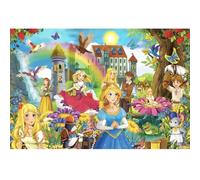 HUADADA 100 Piece Jigsaw Puzzles For Children - Puzzles 100 Pieces for Kids Ages 3 4 5 6 - Boys and Girls Game Gift Ages7 8 Fairy Tale of Knights and Fairies