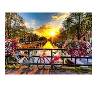 HUADADA Bicycles in Amsterdam 1000 Piece Puzzle for Ages 12+ Cardboard, Jigsaw Puzzle for Adults and Children