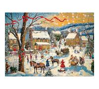 HUADADA Jigsaw Puzzles for Adults 1000 Jigsaws Christmas Village1000 Piece Jigsaw Puzzles for Adults Family Puzzle Game