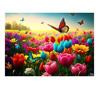 HUADADA Jigsaw puzzles for adults 1000 piece jigsaw puzzles for adults Challenging Game （Flowers and Butterflies） (GSSQ0020-0001)