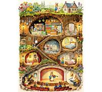 HUADADA Jigsaw Puzzles for Adults 1000 Pieces-Bunny Burrow Town