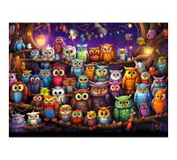 HUADADA Jigsaw Puzzles for Adults 1000, Puzzles for Adults, Challenging Puzzles, Puzzle Game for The Whole for Women, Gifts for Men, Theme:Owl Family