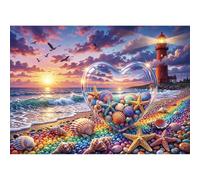 HUADADA Jigsaw Puzzles for Adults 1000-Seashells in the Sunset Glow | Eco matte oil print, eye strain relief, tight puzzle piece fit, vibrant colours